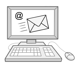 Computer mit Email Symbol am Bildschirm